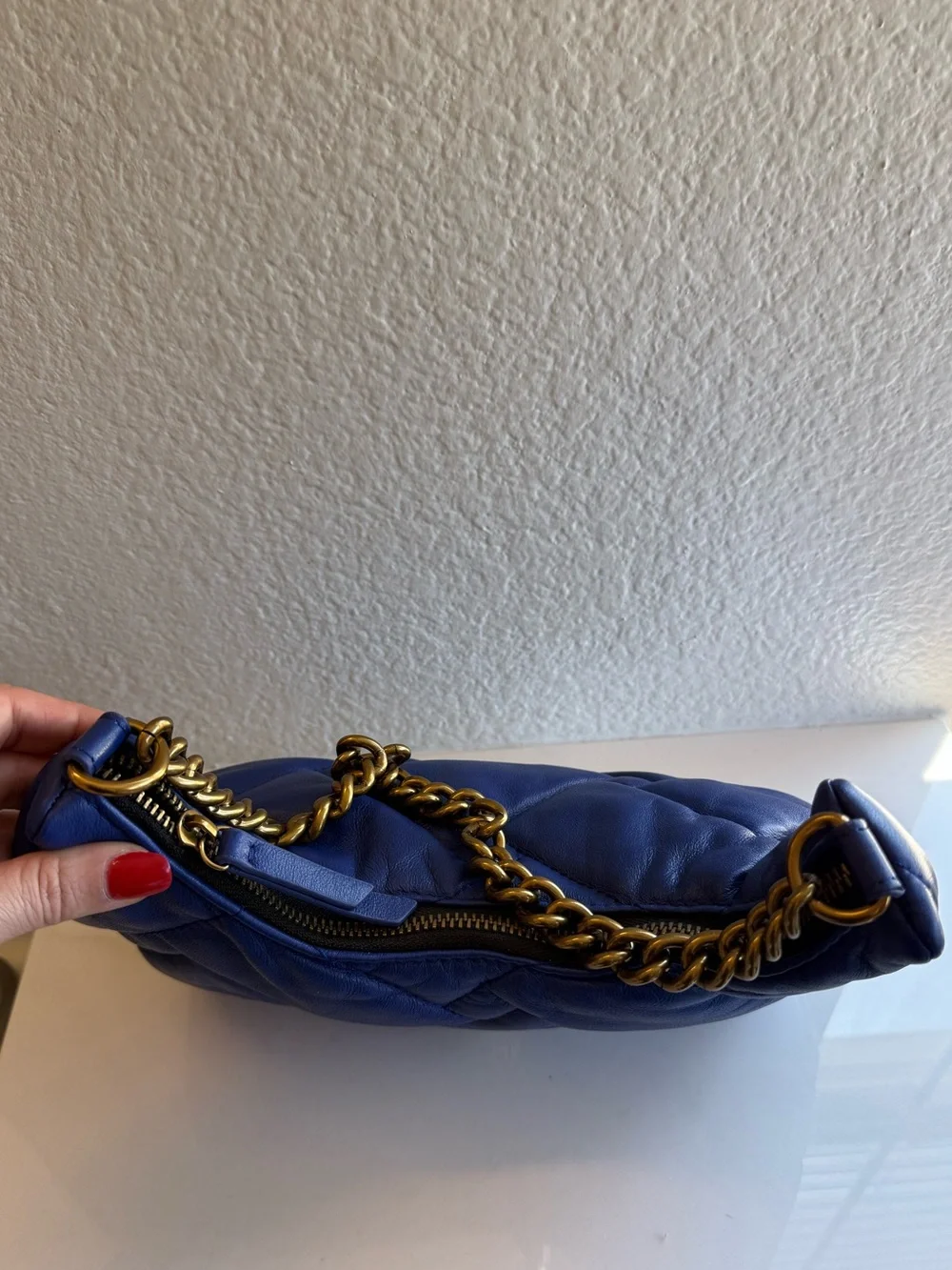 Kurt Geiger Quilted Leather Crossbody Purse With Coin Pouch